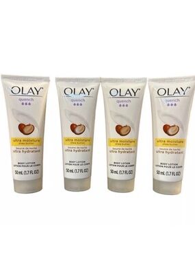 4 Olay Quench Ultra Moisture Shea Butter Body Lotion Purse TRAVEL Size 1.7 oz Ea